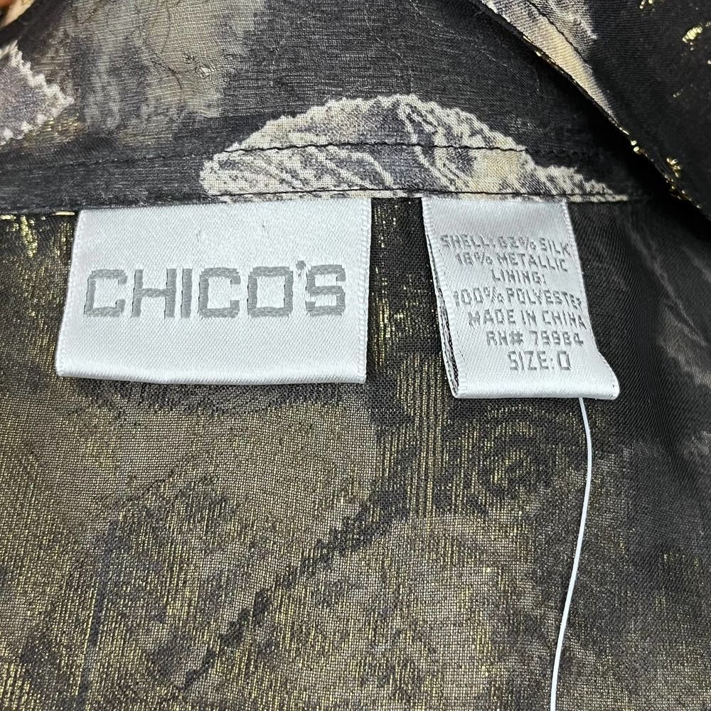 Chico's Silk Goldie Floral Tropez Jacket Size 0 - Picture 7 of 8